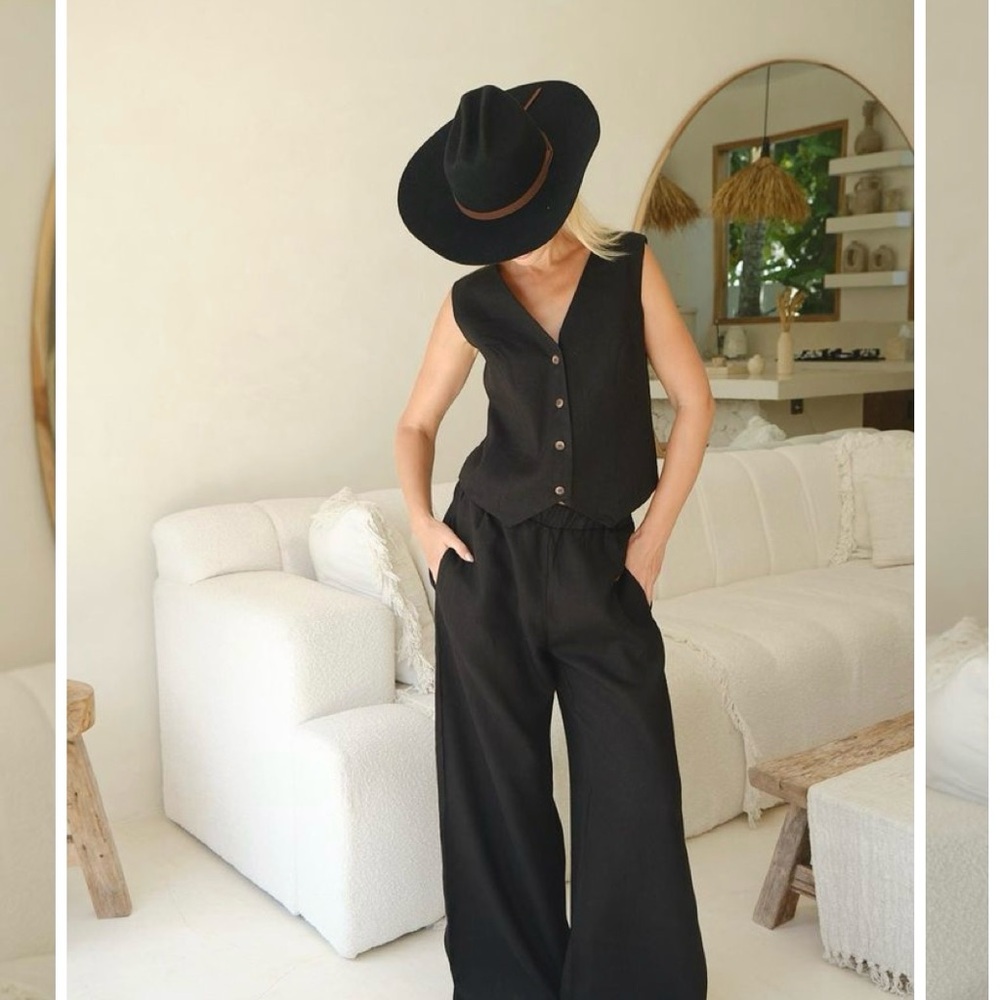 Black Button-Up Vest
